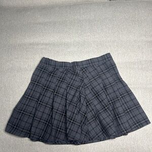 Charcoal Pleated Mini Skirt